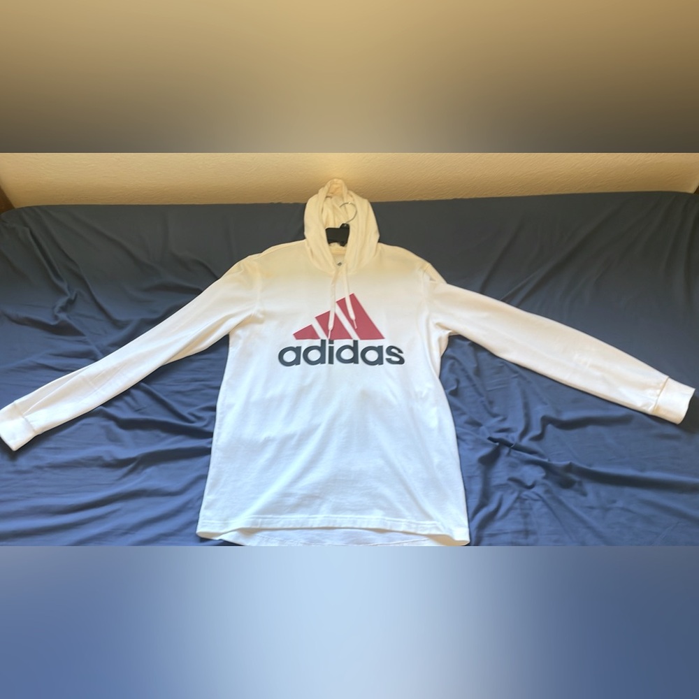 Adidas White Hoodie Size Medium Mens
